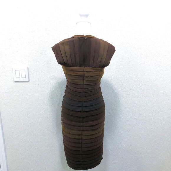 Tadashi Shoji Brown Ombre Banded Layered Bodycon Sheath Dress - Picture 4 of 9